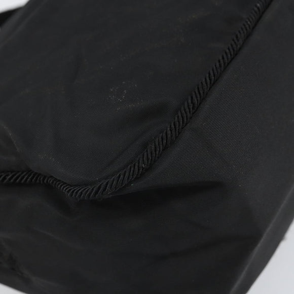 PRADA Hand Bag Nylon Black Gold Auth bs33258