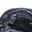 PRADA Hand Bag Nylon Black Gold Auth bs33258-20