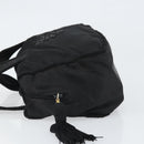 PRADA Hand Bag Nylon Black Gold Auth bs33258-4