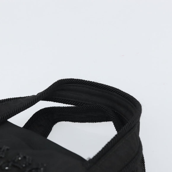 PRADA Hand Bag Nylon Black Gold Auth bs33258