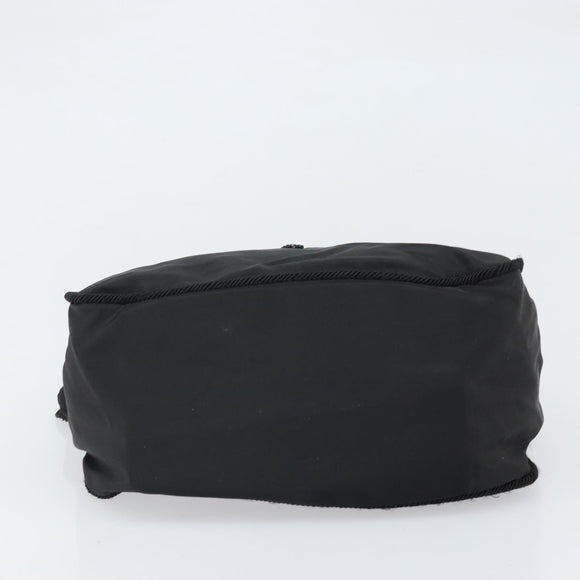 PRADA Hand Bag Nylon Black Gold Auth bs33258