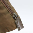 PRADA Buidel Nylon Bruin Zilver Auth bs33260-8