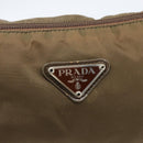 PRADA Buidel Nylon Bruin Zilver Auth bs33260-9