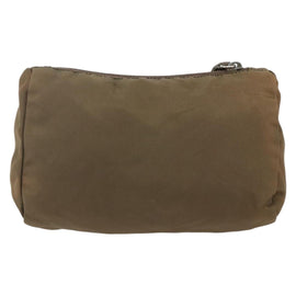 PRADA Pouch Nylon Brown Silver Auth bs33260 - 0