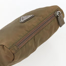 PRADA Buidel Nylon Bruin Zilver Auth bs33260-5