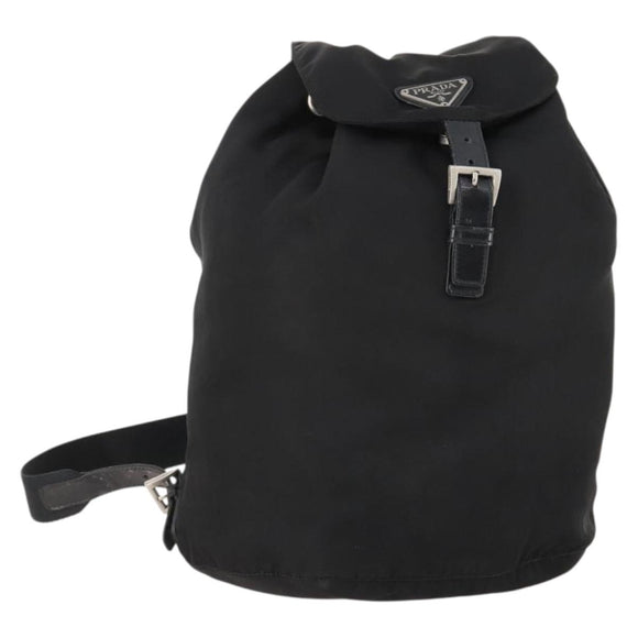 PRADA Backpack Nylon Black Silver Auth bs33265