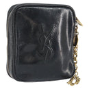 SAINT LAURENT Pouch Leather Black Gold Auth bs33270-1