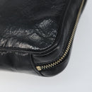 SAINT LAURENT Pouch Leather Black Gold Auth bs33270-10