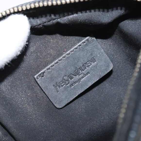 SAINT LAURENT Pouch Leather Black Gold Auth bs33270