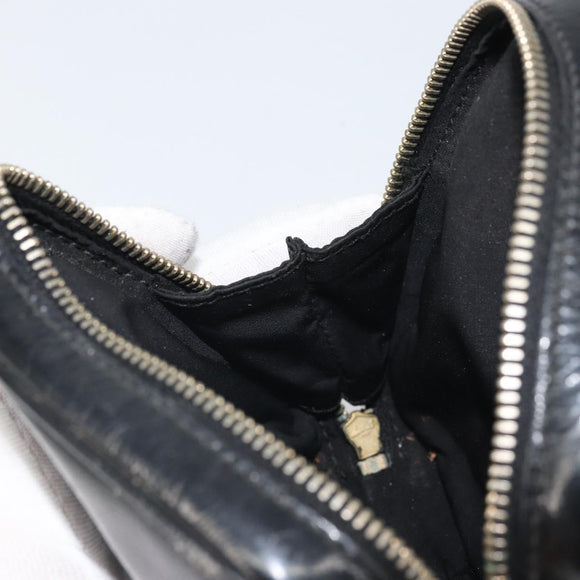SAINT LAURENT Pouch Leather Black Gold Auth bs33270