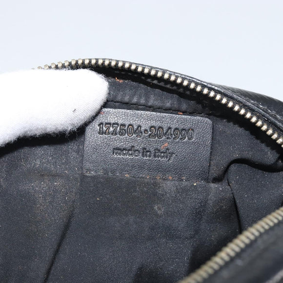 SAINT LAURENT Pouch Leather Black Gold Auth bs33270