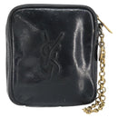 SAINT LAURENT Pouch Leather Black Gold Auth bs33270-2