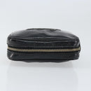 SAINT LAURENT Pouch Leather Black Gold Auth bs33270-5