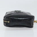 SAINT LAURENT Pouch Leather Black Gold Auth bs33270-7