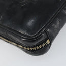 SAINT LAURENT Pouch Leather Black Gold Auth bs33270-9