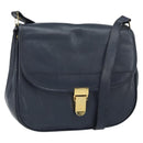Christian Dior Shoulder Bag Leather Navy Gold Auth bs33272-1