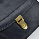 Christian Dior Shoulder Bag Leather Navy Gold Auth bs33272-14