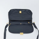 Christian Dior Shoulder Bag Leather Navy Gold Auth bs33272-15