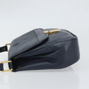 Christian Dior Shoulder Bag Leather Navy Gold Auth bs33272-5