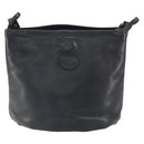 GUCCI Shoulder Bag Leather Black Gold Auth bs33277-2