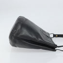 GUCCI Shoulder Bag Leather Black Gold Auth bs33277-4