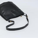 GUCCI Shoulder Bag Leather Black Gold Auth bs33277-7