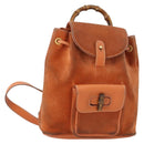 GUCCI Bamboo Backpack Suede Brown Gold 003 1956 0030 Auth bs33281-1
