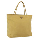 PRADA Hand Bag Nylon Yellow Silver Auth bs33282-1