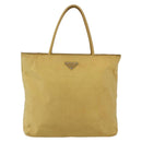 PRADA Hand Bag Nylon Yellow Silver Auth bs33282-13