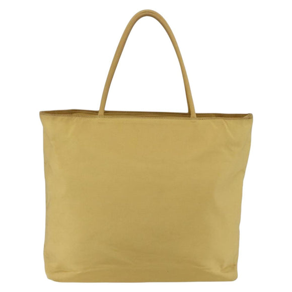 PRADA Hand Bag Nylon Yellow Silver Auth bs33282