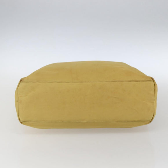 PRADA Hand Bag Nylon Yellow Silver Auth bs33282