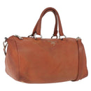 PRADA Hand Bag Leather 2way Orange Silver Auth bs33283-1