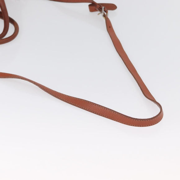 PRADA Hand Bag Leather 2way Orange Silver Auth bs33283