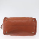 PRADA Hand Bag Leather 2way Orange Silver Auth bs33283-5