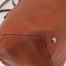 PRADA Hand Bag Leather 2way Orange Silver Auth bs33283-10
