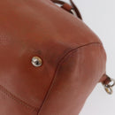 PRADA Hand Bag Leather 2way Orange Silver Auth bs33283-15