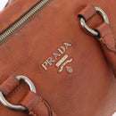 PRADA Hand Bag Leather 2way Orange Silver Auth bs33283-18