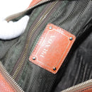 PRADA Hand Bag Leather 2way Orange Silver Auth bs33283-21
