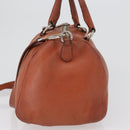 PRADA Hand Bag Leather 2way Orange Silver Auth bs33283-3