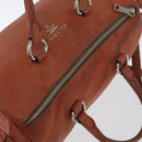 PRADA Hand Bag Leather 2way Orange Silver Auth bs33283-6