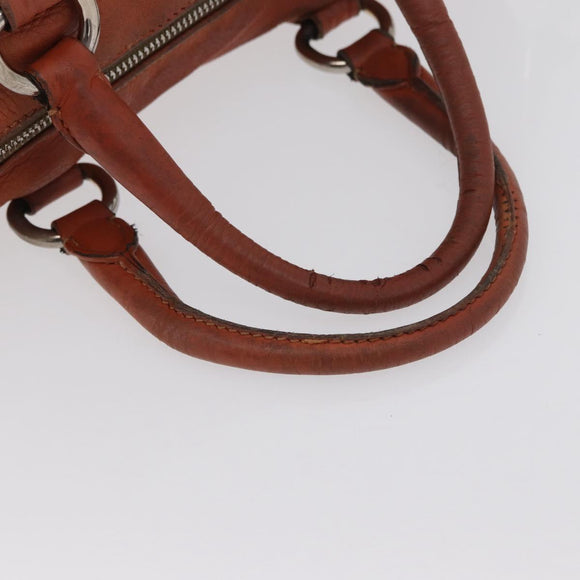 PRADA Hand Bag Leather 2way Orange Silver Auth bs33283