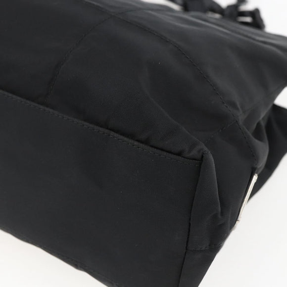 PRADA Shoulder Bag Nylon Black Silver Auth bs33284