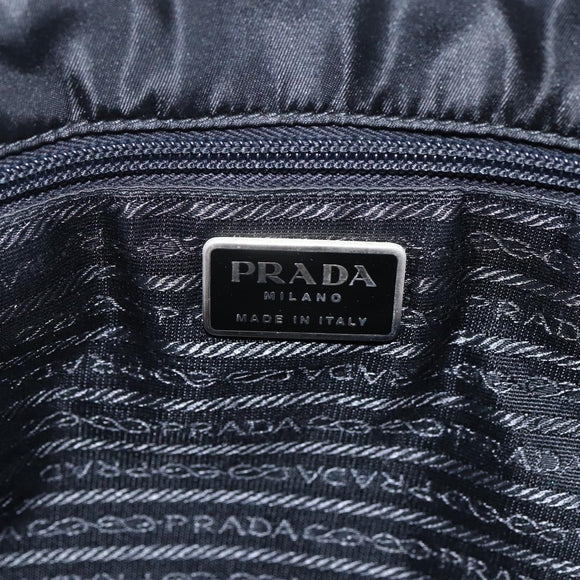 PRADA Shoulder Bag Nylon Black Silver Auth bs33284