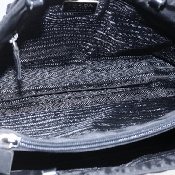 PRADA Shoulder Bag Nylon Black Silver Auth bs33284
