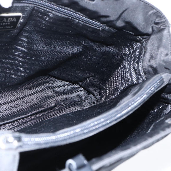 PRADA Shoulder Bag Nylon Black Silver Auth bs33284