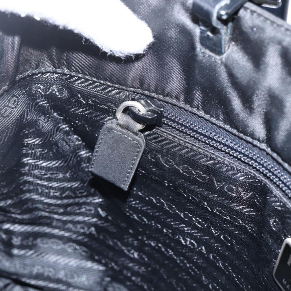PRADA Shoulder Bag Nylon Black Silver Auth bs33284