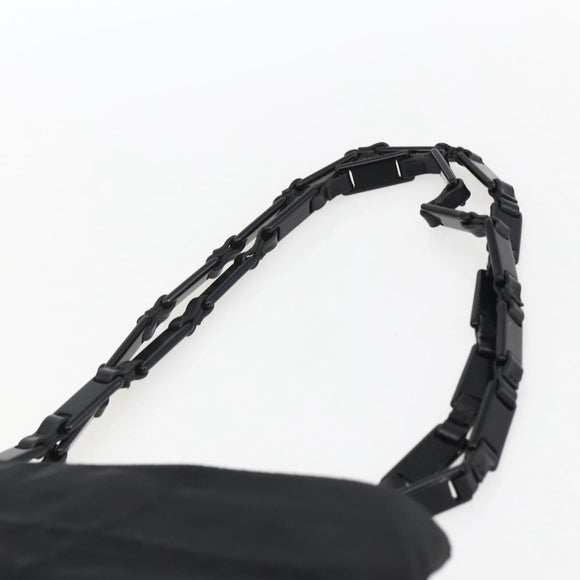PRADA Shoulder Bag Nylon Black Silver Auth bs33284