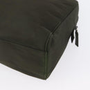 PRADA Hand Bag Nylon 2way Khaki Silver Auth bs33285-16