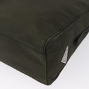 PRADA Hand Bag Nylon 2way Khaki Silver Auth bs33285-18
