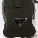 PRADA Hand Bag Nylon 2way Khaki Silver Auth bs33285-19